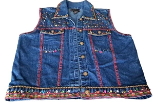 M Vintage Dazzled Demin Vest - Picture 1 of 16