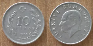 Turkey 10 Lira 1984 Lirasi Coin Free Shipping Worldwide - Picture 1 of 3