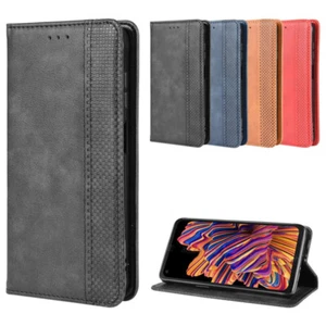 Magnetische Flip Leder Geldbörse Ständer Handyhülle für Samsung Galaxy Xcover Pro - Bild 1 von 22