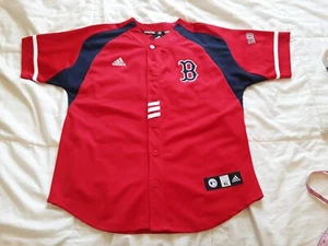 Boston Red Sox MLB Adidas Button Up Jersey boys Sz XL 18 / 20  - Picture 1 of 8