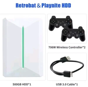 RETROBAT E PLAY NITE HDD 500GB PLUG AND PLAY RETRO CONSOLE GAMING WITH 2 GAMEPAD - Afbeelding 1 van 6