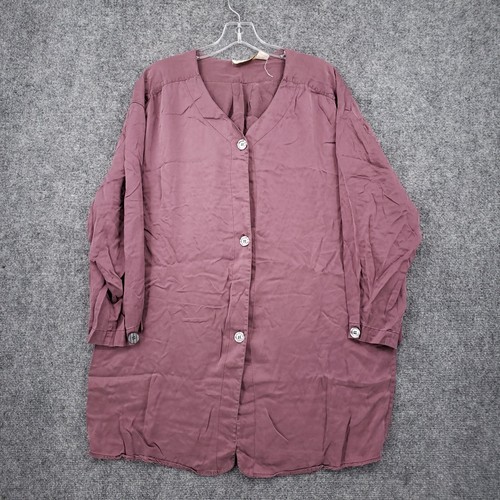 UNDERCOVER VINTAGE Victorias Secret abito donna grande viola mini scollo a V camicia seta