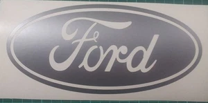 Ford oval vinyl sticker / decal 197mm x 95mm Metallic Silver - Picture 1 of 7