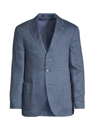 Abrigo deportivo Polo Ralph Lauren para hombre calce moderno mezcla de lana de lino 44 R IMPERFECTO $495 Foto 1 de 4