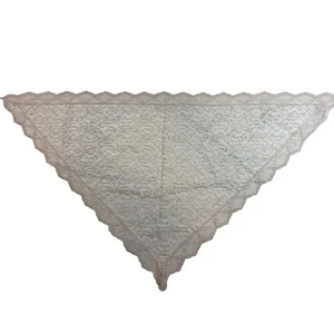Hellrosa Spitze Dreieckstuch Schal transparent Overlay Halstuch Boho - Bild 1 von 5