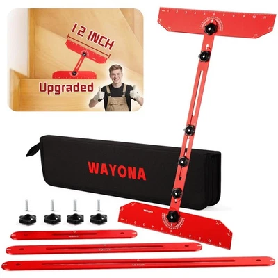 Регулируемый шаблон протектора лестницы 8-72 дюйма алюминиевый измерительный приспособление - Изображение 1 из 4