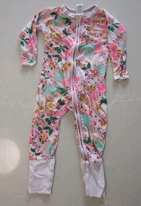 BONDS Baby Wondersuit Zippy Pink Floral Size 1 (12-18 Months) PLAY - Picture 1 of 4