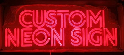 Letrero de neón personalizado con palabras LED luz roja hogar dormitorio negocio decoración de pared 19X8 Foto 1 de 3