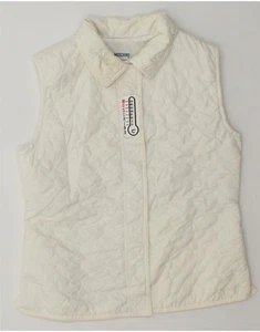 MOSCHINO Girls Quilted Gilet 11-12 Years White Polyamide IP02 - Picture 1 of 3