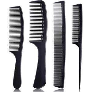 Peines para mujer y hombre de 4 piezas, peine de pelo de fibra de carbono negro premium pequeño - Imagen 1 de 7