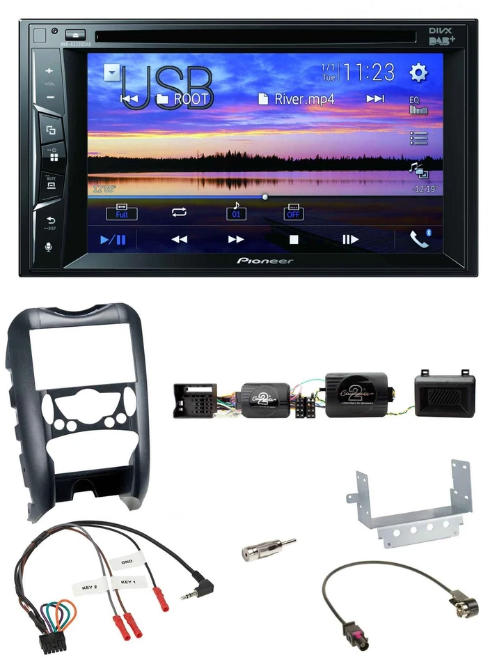Pioneer Bluetooth 2DIN USB DVD DAB Lenkrad Autoradio für Mini Cooper 06-14 Parks - Bild 1 von 4