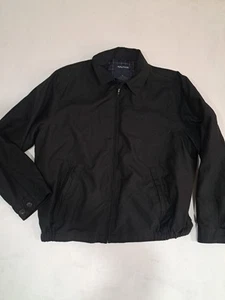 Mens Nautica Bomber Harrington Golf Jacket Black Large Full Zip Coat Athleisure - Picture 1 of 7