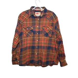 Field & Forest plaid pearl button snap mens cotton shirt XL chore barn outdoors - Picture 1 of 5