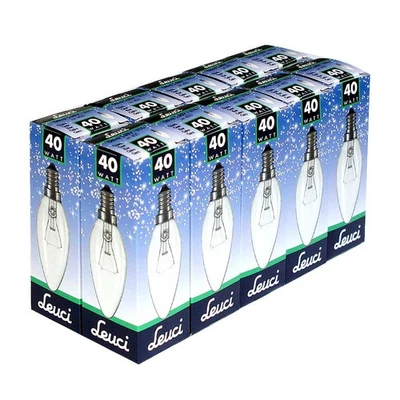 10x Leuci Bombilla Vela 40W E14 Claro Bombilla 40W Bombillas Bombillas  - Imagen 1 de 4