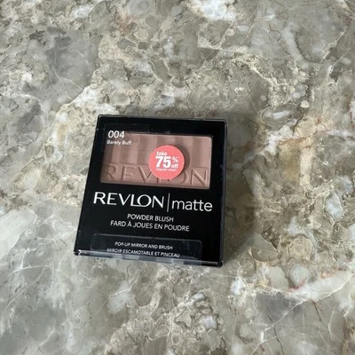 Revlon Matte Powder Blush w/ Pop Up Mirror - BARELY BUFF #004 New Sealed - Image 1 of 2