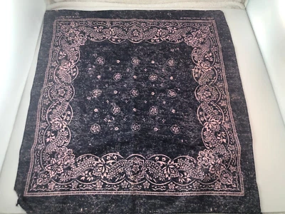 Винтажный носовой платок бандана RN13960 быстрый цвет 50-50 поликоттон синий розовый сделано в США - Изображение 1 из 4