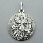 French, Antique Religious Medal. Holy Trinity, Jesus Christ Cross. Large Pendant