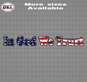 In God We Trust American Flag Vinyl Decal Sticker 1.5" x 12" - Foto 1 di 1
