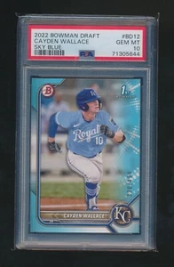 CAYDEN WALLACE 2022 BOWMAN DRAFT SKY BLUE PARALLEL 370/499 GRADED PSA 10 GEM - Picture 1 of 2