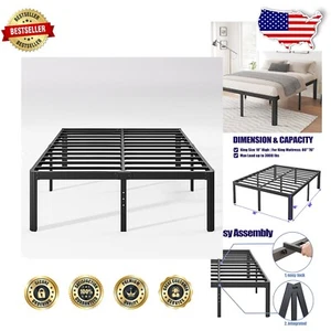 18” Heavy Duty King Bed Frame - No Box Spring Needed, Easy Assembly, Noise-Free - Picture 1 of 11