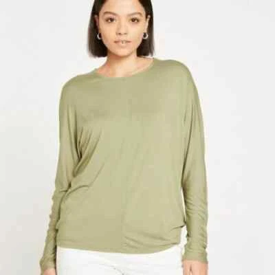 Camiseta deportiva líquida UNIVERSAL STANDARD cuello redondo Dolman Top para mujer XL verde aceite nueva con etiquetas Foto 1 de 4