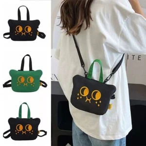 Canvas Crossbody Bags Black Cat Printed Shoulder Bag New Handbags Women - Picture 1 of 15