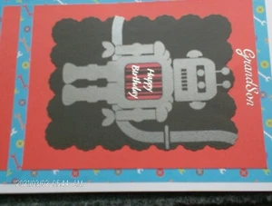 handmade grandson birthday card theme robots new - Picture 1 of 2
