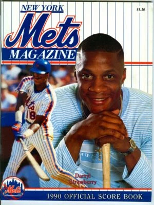 Vintage 1990 NY METS Score Book Program! Vs. Cardinals! Darryl Strawberry Cover! - Image 1 of 4