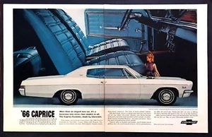 1966 Chevrolet Caprice Custom Coupe "New Luxury Car" 2-page vintage print ad - Picture 1 of 1