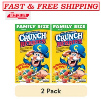 (2 Pack) Cap'n Crunch Cereal, Crunch Berries, 20.5oz Box - Image 1 of 4