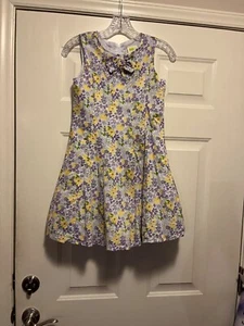 Size 12 Girls Crazy 8 Fancy Seamed Floral Sleeveless Dress w/ Pettislip - Picture 1 of 3