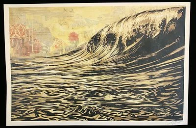 SHEPARD FAIREY ♦ DARK WAVE ♦ GROSSE LITHOGRAPHIE SIGNIERT OBEY GIANT MINT - Bild 1 von 4
