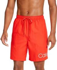 Calvin Klein Men's Logo 7" Volley Swim Trunks 50+ SPF Quick Dry Orange XXL NWT