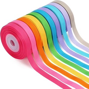 3/8 Inch 100 Yards Grosgrain Ribbon Set 10 Yd/Roll 10 Rolls Spring Easter Craft - Picture 1 of 8