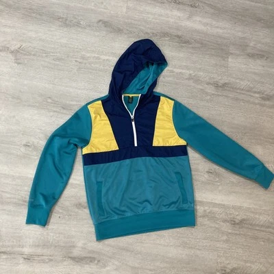 Sudadera con Capucha Xersion Para Hombre Atlética Cuarto Cremallera Azul Marino Amarillo Teal Talla Mediana Foto 1 de 4