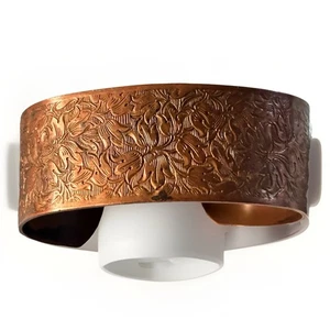 Vintage Solid Copper Intricate Floral Design Cuff Bracelet - Picture 1 of 4