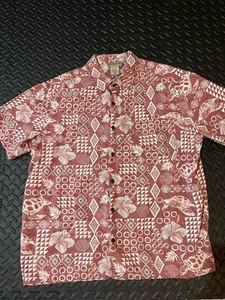 Scandia Woods Men’s Hawaiian Shirt XL Red Turtles Floral Tribal Cotton Aloha - Picture 1 of 9