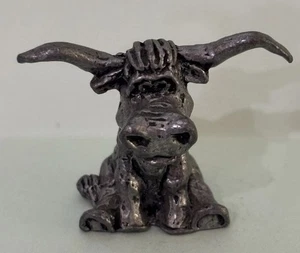 Figura Longhorn de peltre de metal fundido de colección de 1,5 pulgadas - Imagen 1 de 5