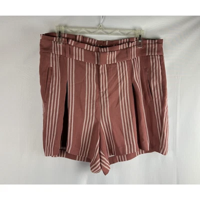 NEW Torrid High Waisted Shorts Women's Size 16 Rose Mauve Pink Ivory Striped - Image 1 of 4