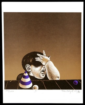 Gruppe ZEBRA. "Spielverderber". Grafik-Multiple Peter NAGEL (*1941) handsigniert - Bild 1 von 3