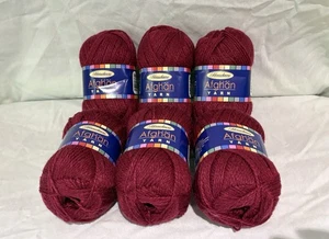 Herrschners Afghan Yarn 2 Ply Deep Pink #012 Fine 2 New Lot Of 6 Skeins - Picture 1 of 3