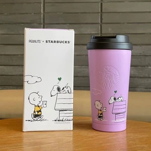 Bicchiere Starbucks China 2025 Snoopy acciaio inox rosa 473 ml limitato raro nuovo - Foto 1 di 5