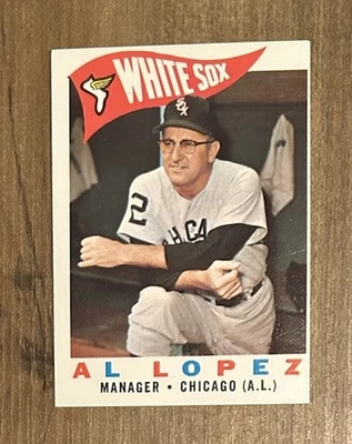 1960 Topps Al Lopez Chicago White Sox Salón de la fama #222 casi nuevo (sin/c) Foto 1 de 2