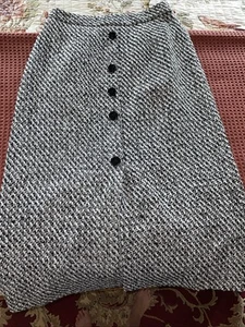 Commence Black & White Tweed Pencil Skirt - MIDI W/Button Detail Small NWT - Picture 1 of 16