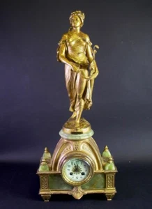 große figürliche KAMINUHR Frankreich - Allegorie ERNTE - La Récolte - Onyxsockel - Bild 1 von 12