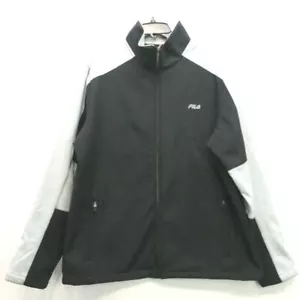 Fila Mens Long Sleeves Full Zip Zipper Pocket Stretch Casual Black Jacket XL - Picture 1 of 10