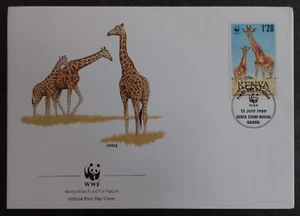 1989 Kenya World Wildlife Fund FDC ties 1.2Sh Stamp cd Nairobi - Picture 1 of 2