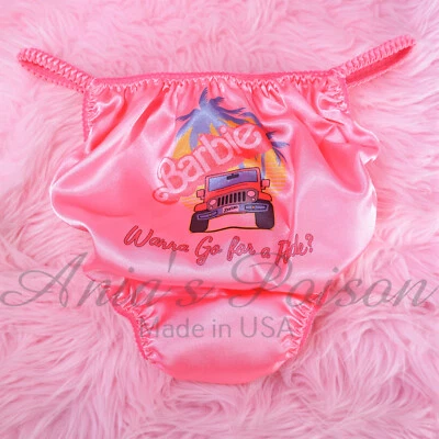 Bragas Sissy HOMBRE Dolly Let's Ride Rosa o Blanco Satinado Bikini CORTE VENENOSO Foto 1 de 4