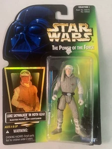 Star Wars Luke Skywalker in Hoth Gear Power Of The Force 1997 Green Card In Box - Picture 1 of 3