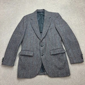 Harris Tweed Jacket Adult 38R Grey Country Hunting Outdoors Weave Blazer Mens* - Picture 1 of 14